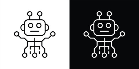 robot icon set. containing embodying the playful spirit of artificial intelligence and robotics, icon thin line and color style symbol sign for your app and web. vector illustration