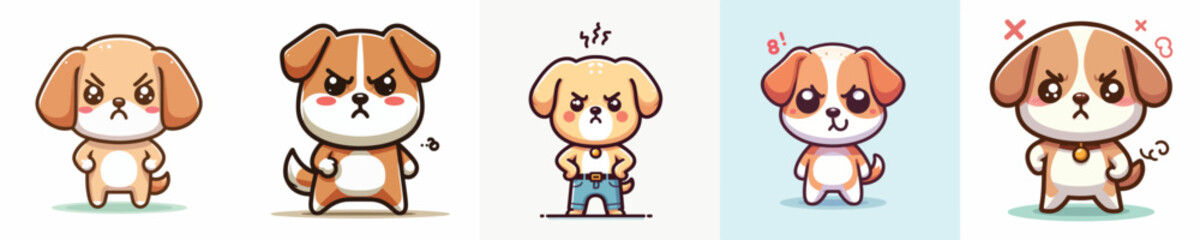 funny dog ​​vector angry expression