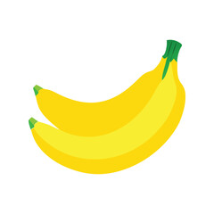 Ripe Yellow Banana Fruit Simple Minimalist Vector Illustration