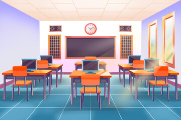 School Computer Lab Room Background