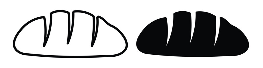 bread loaf icon. French bread icon. baked bread icon. Bread line vector illustration