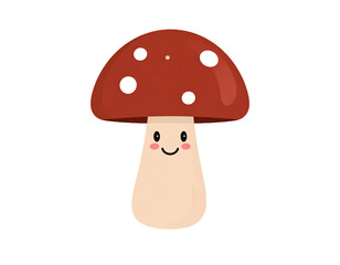 A character of mushroom with a funny expression.