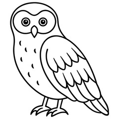 Minimal Snowy Owl Sketch