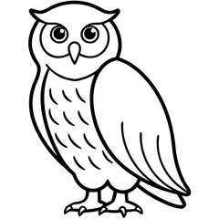 Minimal Snowy Owl Sketch