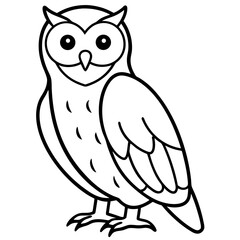 Minimal Snowy Owl Sketch