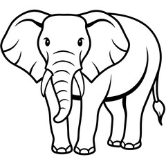 Elephant line art vector