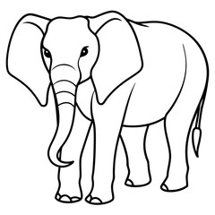 Elephant line art vector