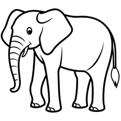 Obraz premium Elephant line art vector