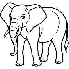 Elephant line art vector