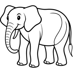 Elephant line art vector
