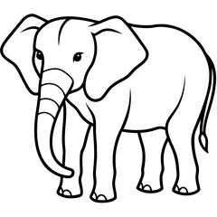 Elephant line art vector