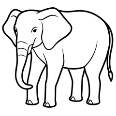 Elephant line art vector