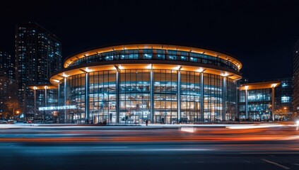 Modern architectural marvel at night (1)
