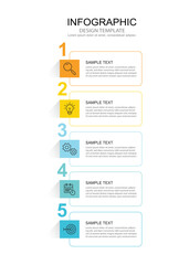 Infographic 5 options design elements for your business data. Vector Illustration