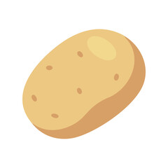 Potato flat minimal vector illustration, simple brown root vegetable icon,
