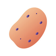 Potato flat minimal vector illustration, simple brown root vegetable icon,