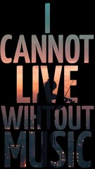 Fototapeta premium Music quote mobile wallpaper template