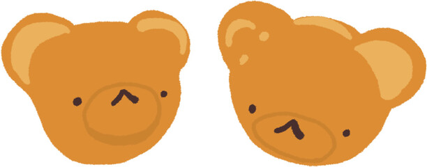 Cute Bear Face Illustrations Set &ndash; Hand Drawn Animal Character Icons