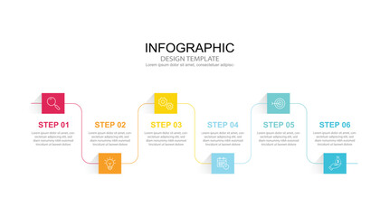  Infographic 6 options design elements for your business data. Vector Illustration