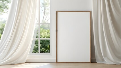 Fototapeta premium Elegant Room Mockup A Blank Canvas for Your Design Presentations and Modern Home Decor Mockup