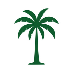 Simple green palm tree icon illustration