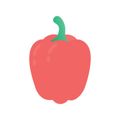 Bell pepper flat minimal vector illustration, simple colorful vegetable icon, healthy food design element

