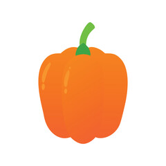 Bell pepper flat minimal vector illustration, simple colorful vegetable icon, healthy food design element

