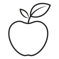 Fototapeta premium Minimalist line art illustration of a single apple perfect for logos icons or simple graphic designs with a clean aesthetic