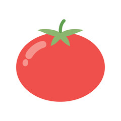 Tomato flat minimal vector illustration, simple red vegetable icon, fresh healthy food design element

