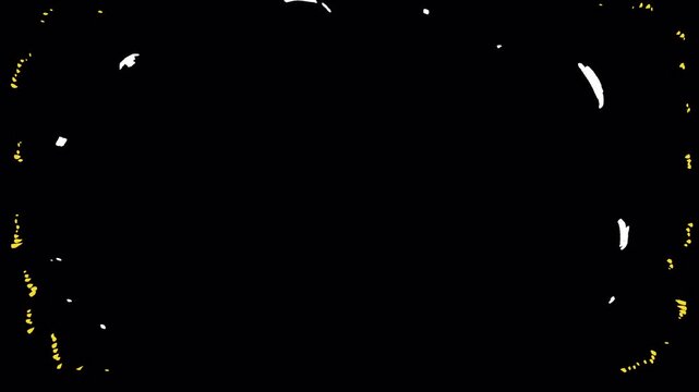 Comic-style cartoon explosion on black screen. 2D blast with fire and smoke in 4K with alpha. Simple visual effect for fun transitions and edits.