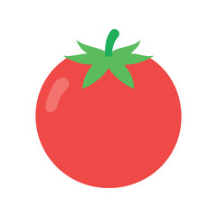 Tomato flat minimal vector illustration, simple red vegetable icon, fresh healthy food design element

