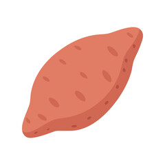 Sweet potato flat minimal vector illustration, simple root vegetable icon, healthy food design element

