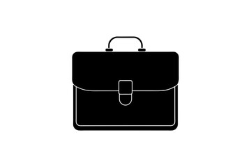 black briefcase isolated on white