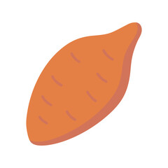 Sweet potato flat minimal vector illustration, simple root vegetable icon, healthy food design element

