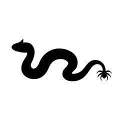 Obraz premium Silhouette of Spider-Tailed Horned Viper with Creepy Spider Tail