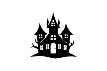 halloween castle vector illustration