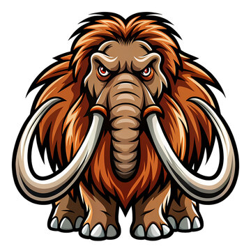 angry mammoth mascot with big tusks clip art preview