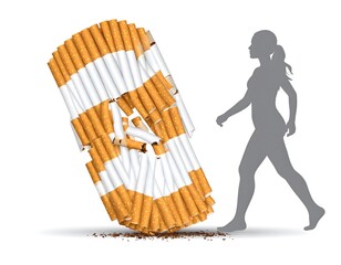 Quitting Smoking Concept with Woman Silhouette