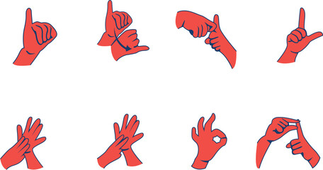 Hand Gestures - Sign Language Indonesian Alphabet I-P