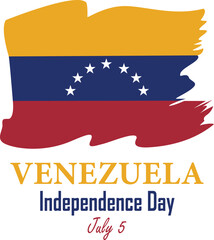 Venezuela Independence Day Celebration Vector Illustration