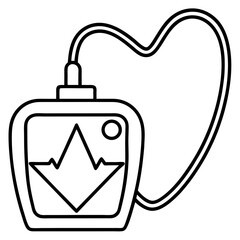 Defibrillator line art vector