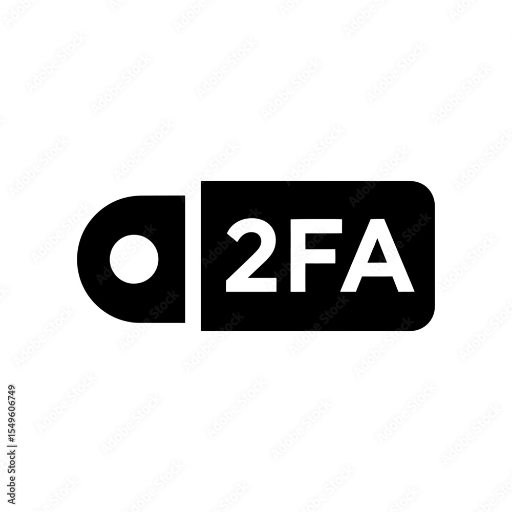Poster two factor authentication security key for 2fa verification a glyph icon of a hardware token for mul
