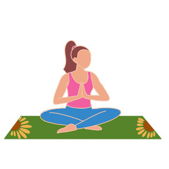 Hand-Drawn Woman Doing Yoga Pose Illustration Meditation Anjali Mudra