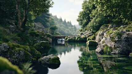 Serene forest stream