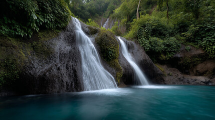 Fototapeta premium Waterfall in the mountains.