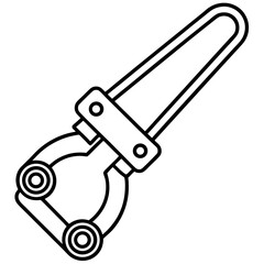 Minimalist Clamp Tool Line Art Illustration