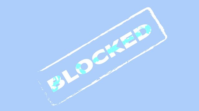 Animated Blocked Rubber Stamp Icon. Blocked sign. Blocked and permitted stamp and stamping icon