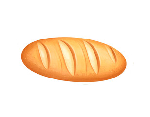 An icon of a loaf of bread. Isolated on a transparent background, png. Illustration, clip art.