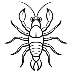 Minimalist Yabby Line Art Illustration