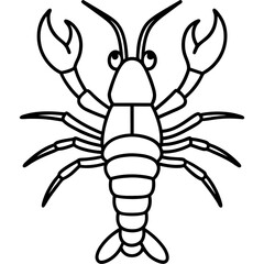 Minimalist Yabby Line Art Illustration